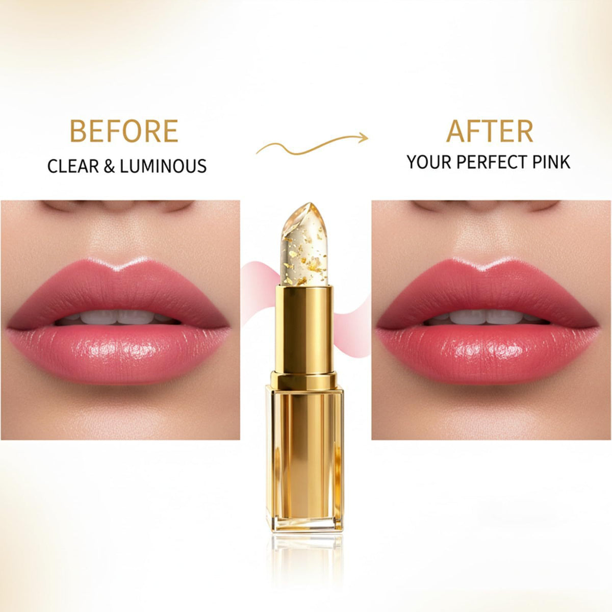 pH Adjusting Lipstick with Gold Flakes