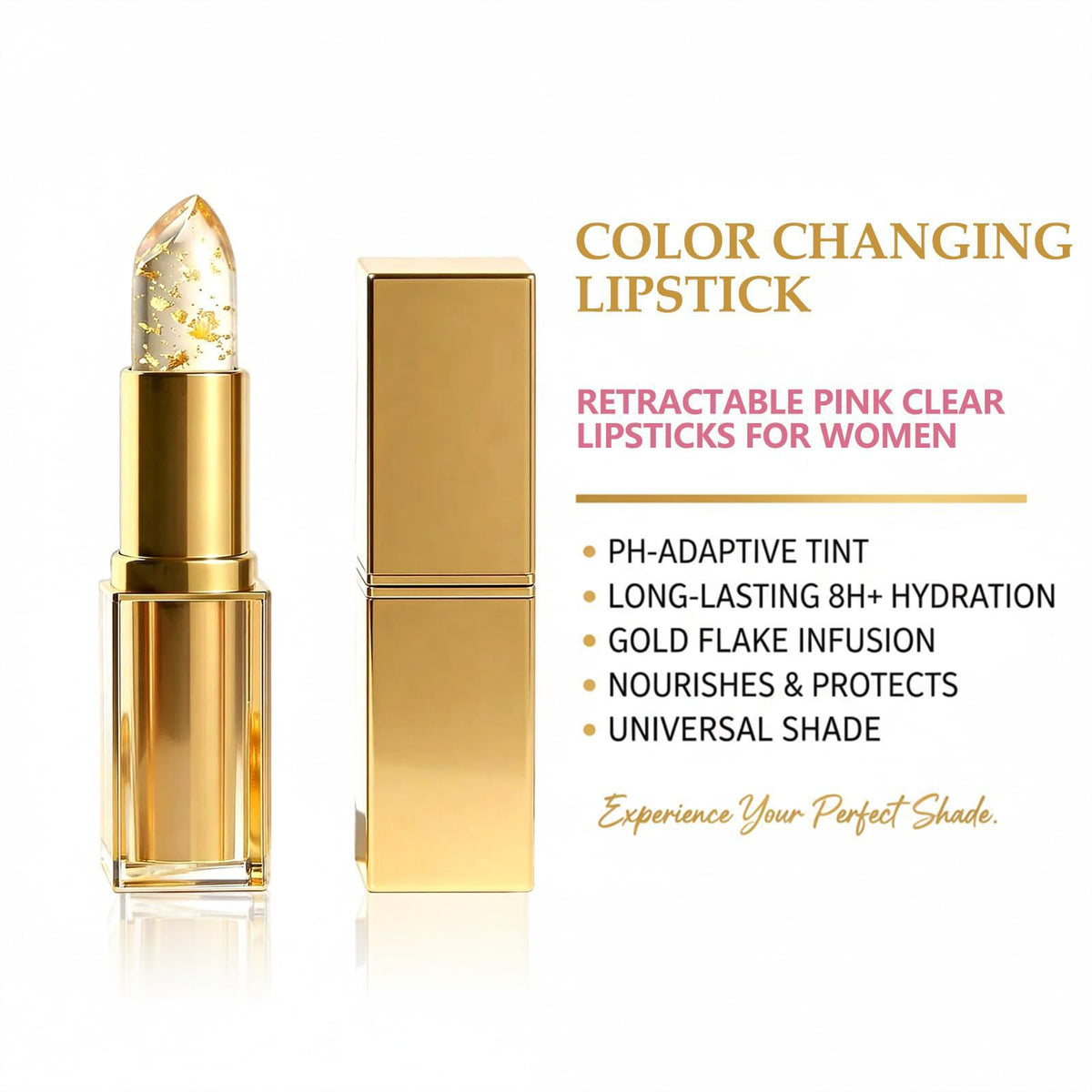 pH Adjusting Lipstick with Gold Flakes