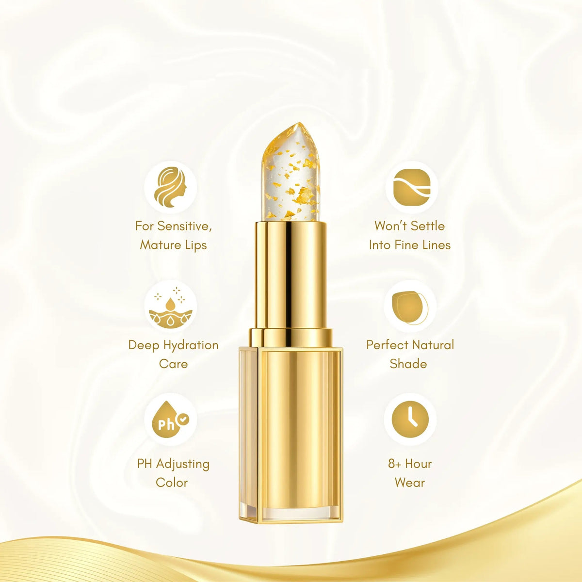pH Adjusting Lipstick with Gold Flakes