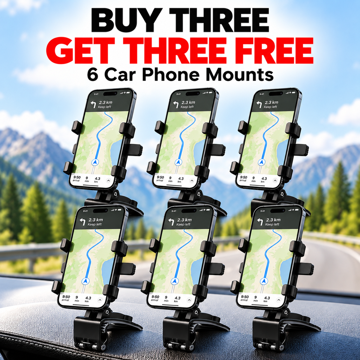 Adjustable Car Dashboard Phone Mount Clip