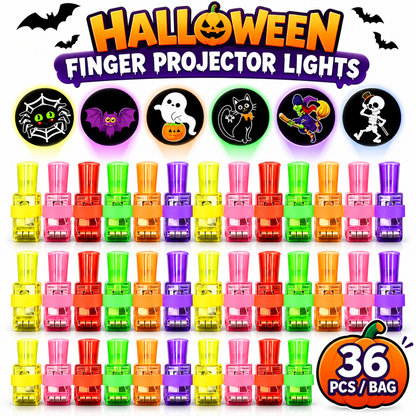 36PCS Halloween Finger Projector Lights – Trick-or-Treat Party Favors for Kids