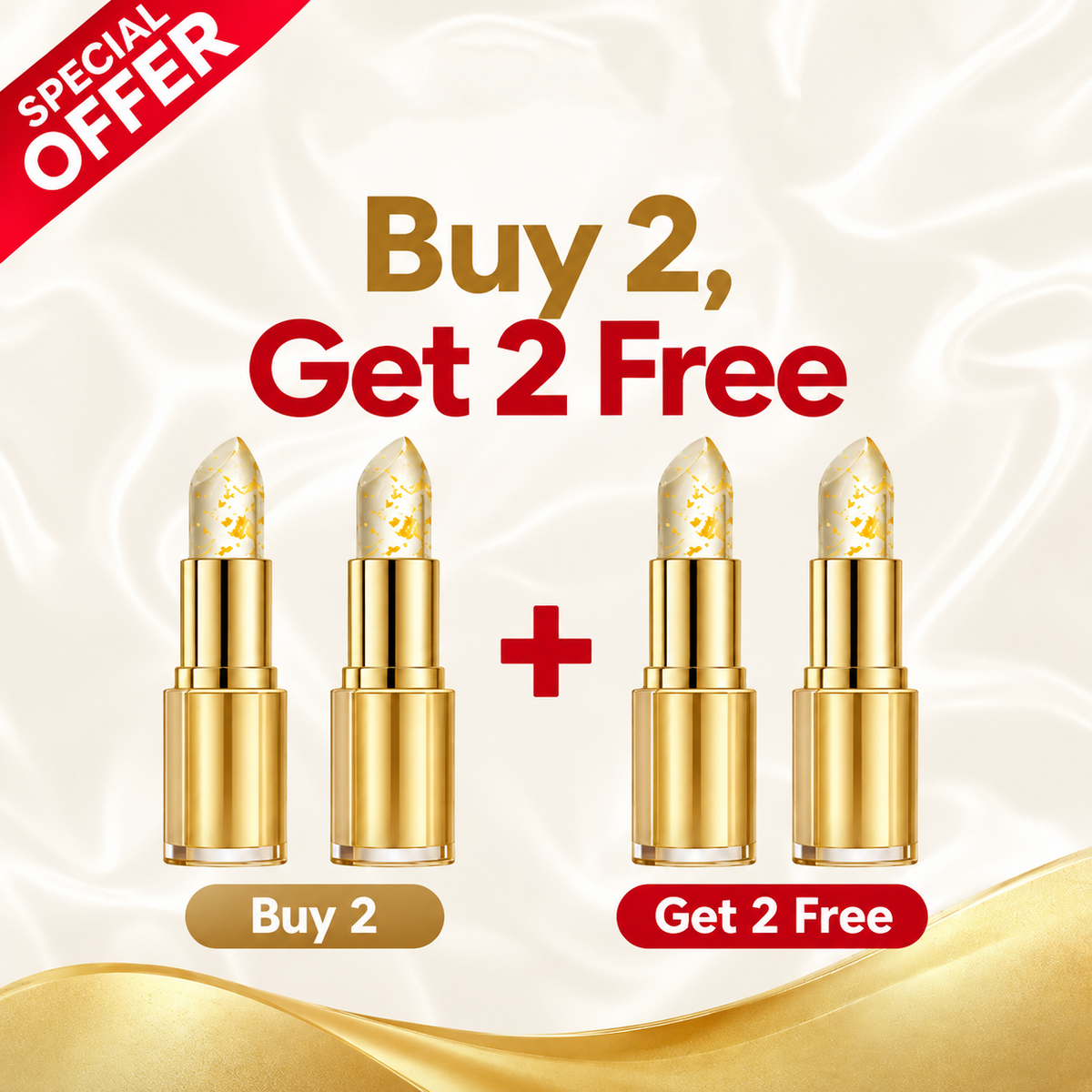 pH Adjusting Lipstick with Gold Flakes