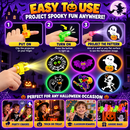 36PCS Halloween Finger Projector Lights – Trick-or-Treat Party Favors for Kids