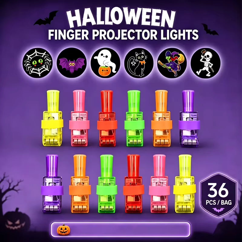 36PCS Halloween Finger Projector Lights – Trick-or-Treat Party Favors for Kids